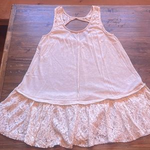 Flowy Cotton And Lace Ivory Top